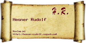 Hesner Rudolf névjegykártya